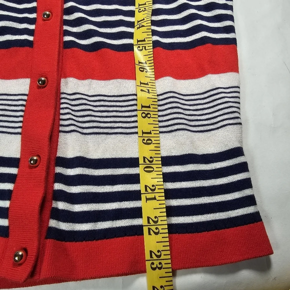 kate spade Orange/Red and Blue Striped Cardigan - Picture 9 of 10